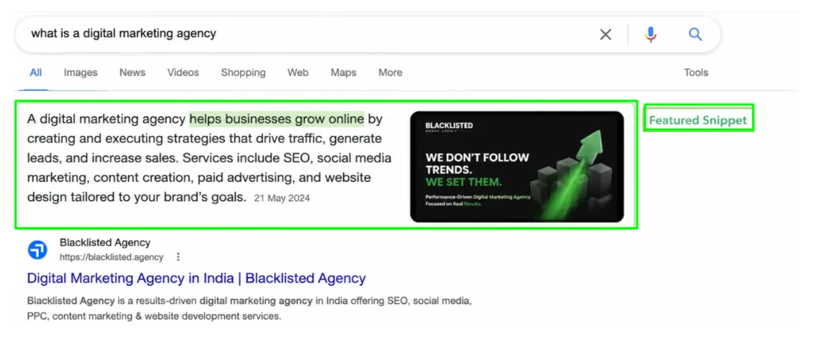 feature snipped -SERP