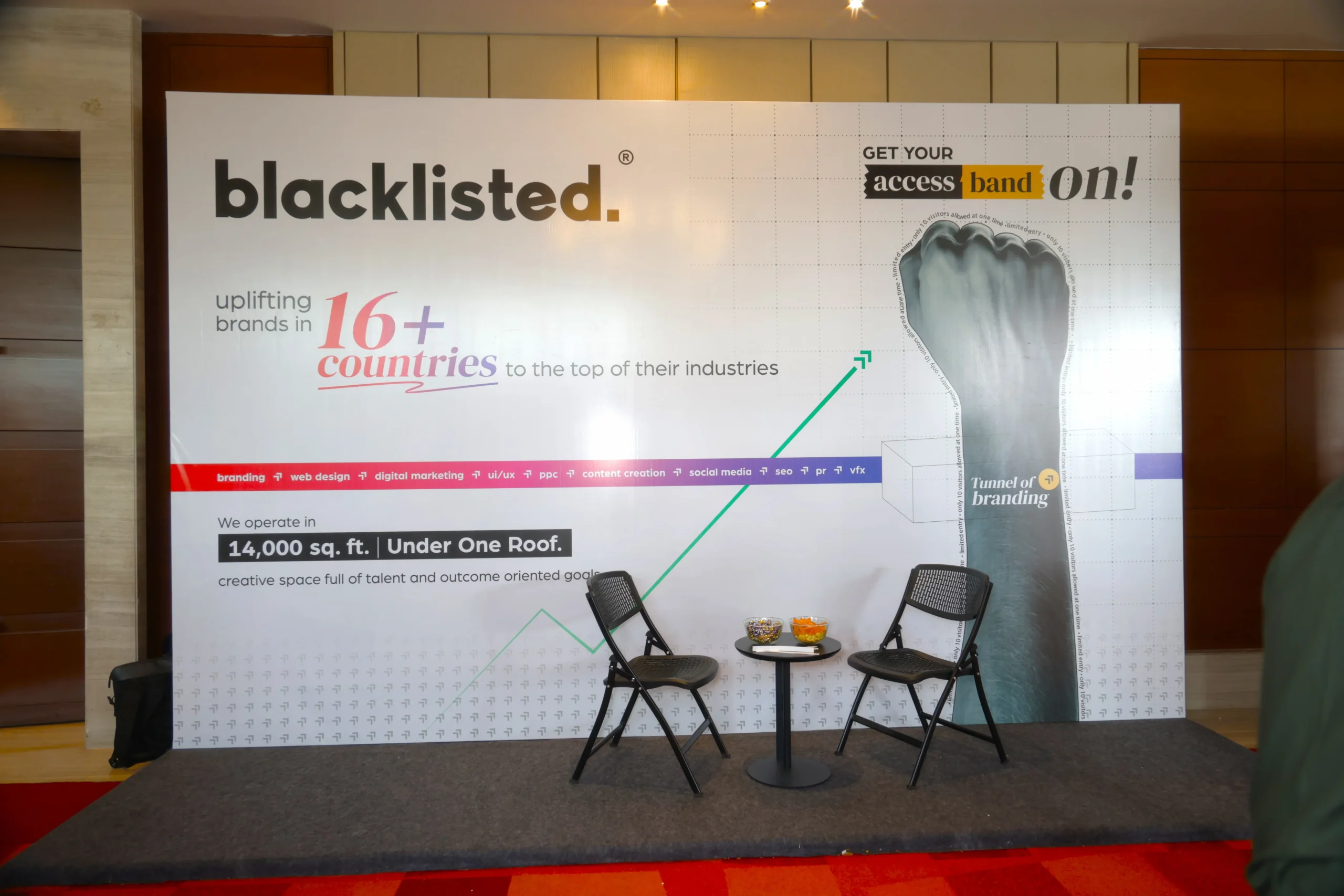 Blacklisted at TiECON Chandigarh branding booth