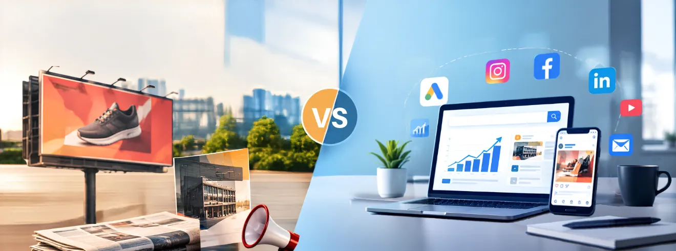 Traditional Marketing vs Digital Marketing: Key Differences, Cost, and Examples